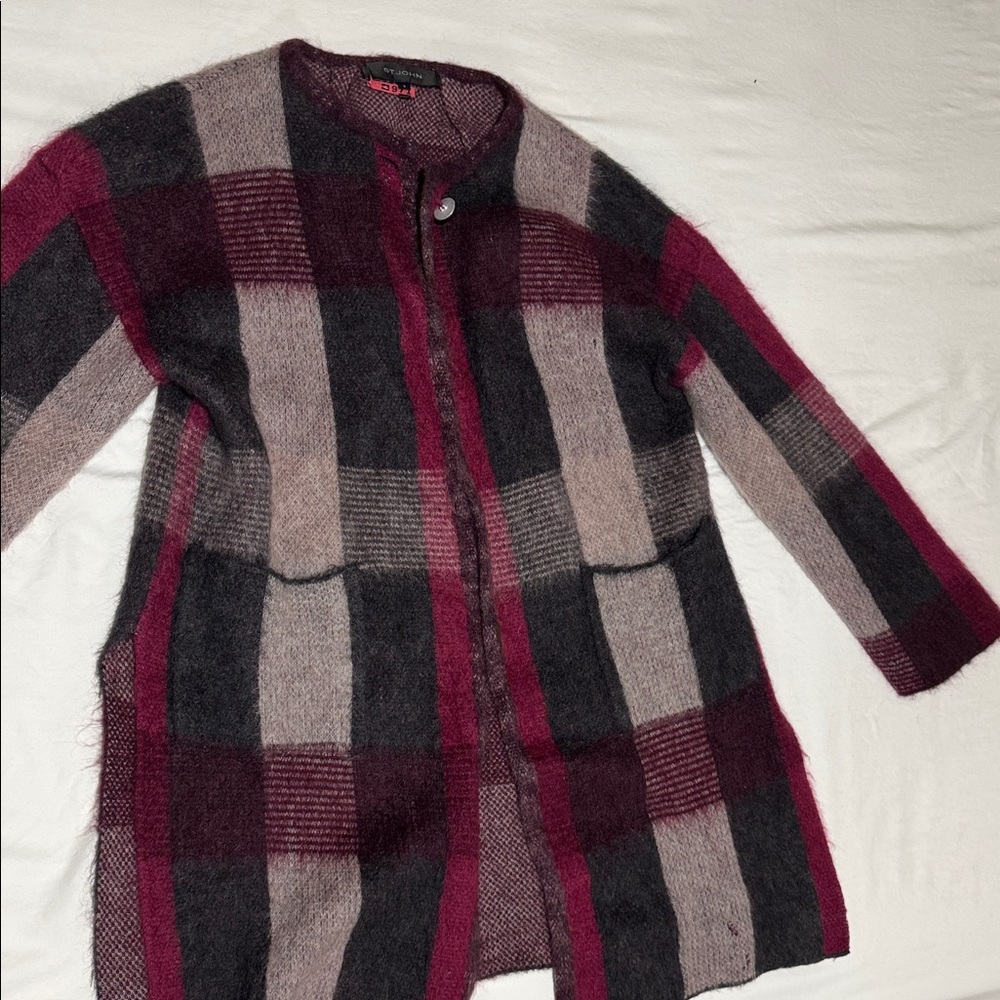 St John’s Plaid Women's sweater - mohair, wool , cashmere